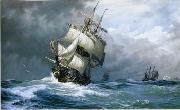 unknow artist Seascape, boats, ships and warships. 50 oil painting reproduction